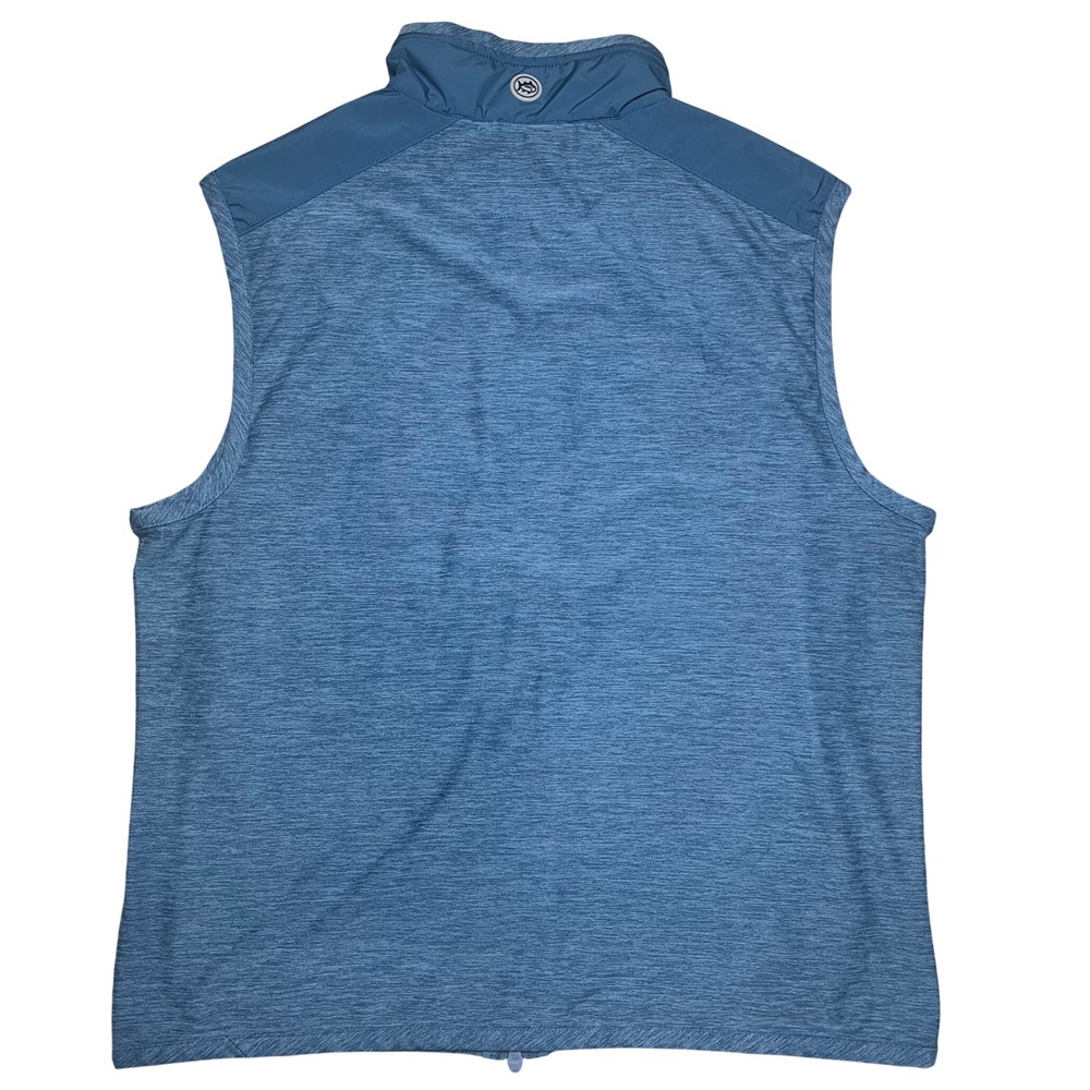 Southern Tide Vest Men Medium Blue Tide to Trail Full Zip Textured Mock Neck - Picture 4 of 10